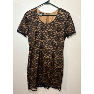 My Michelle Black Lace Dress Shoulder Pads Cocktail Party Y2K Size 11/12